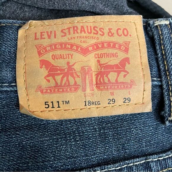 Levi's 29x29 Dark Wash 511 Slim Leg Jeans - Picture 5 of 5